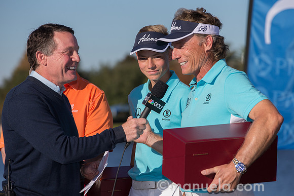 Bernhard and Jason Langer with trophy