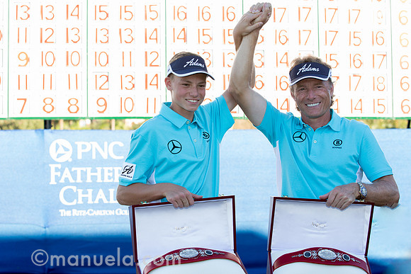 Bernhard and Jason Langer with trophy