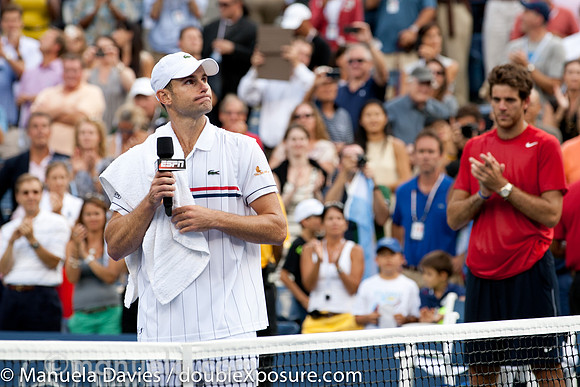 Andy Roddick speech - Del Potro in background (USA ARG)