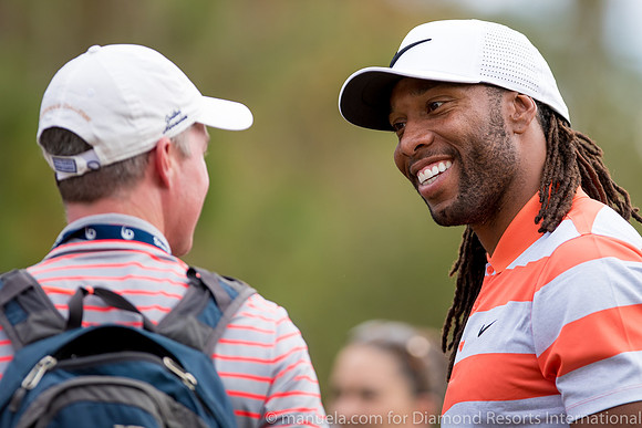 Larry Fitzgerald talks to fans