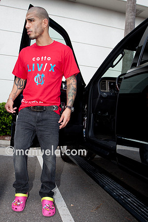 Miguel Cotto gets ready to leave the parking lot of the Don Miguel Boxing Gym in Orlando