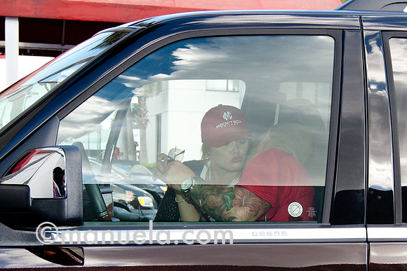 Miguel Cotto and wife Melissa leaving the parking lot of the Don Miguel Boxing Gym in Orlando