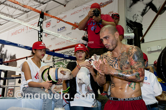 Miguel Cotto and wife Melissa at the Don Miguel Boxing Gym in Orlando