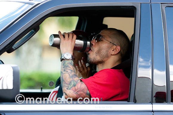 Miguel Cotto and wife Melissa leaving the parking lot of the Don Miguel Boxing Gym in Orlando