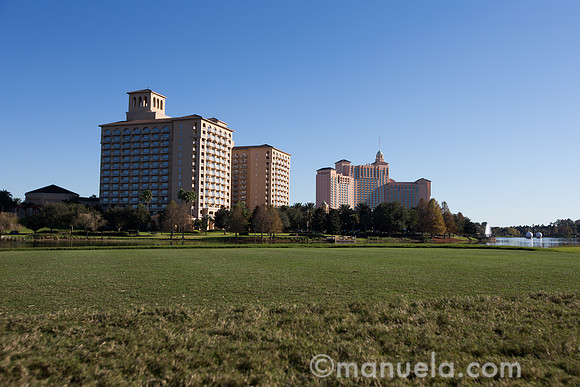 Ritz-Carlton and JW Marriott from the 18th tee