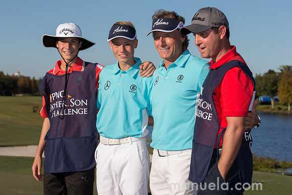 Bernhard and Jason Langer with caddies