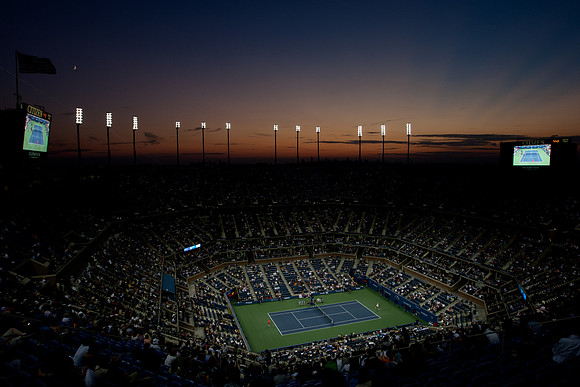 Ambiance - sunset over Arthur Ashe Stadium