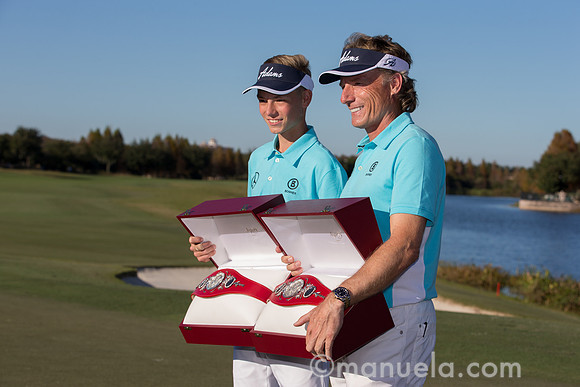 Bernhard and Jason Langer with trophy