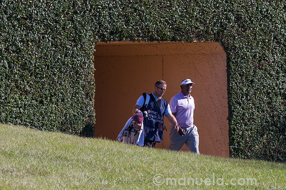 Vijay Singh and Caddie on their way to the 17th tee