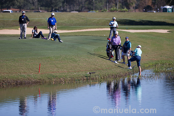 Curtis and Thomas Strange on the 17th fairway