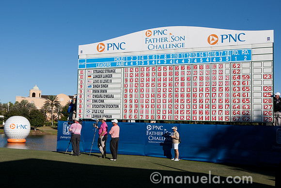 Score board on the 18th Green
