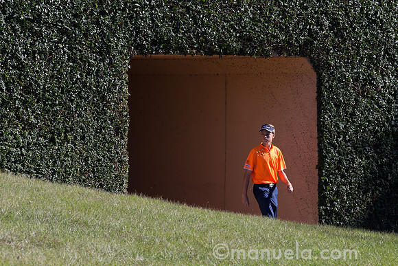 Jason Langer on the way to the 17th tee