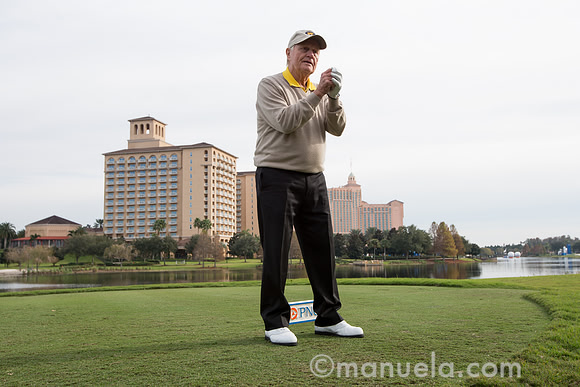 Jack Nicklaus on the 18th tee