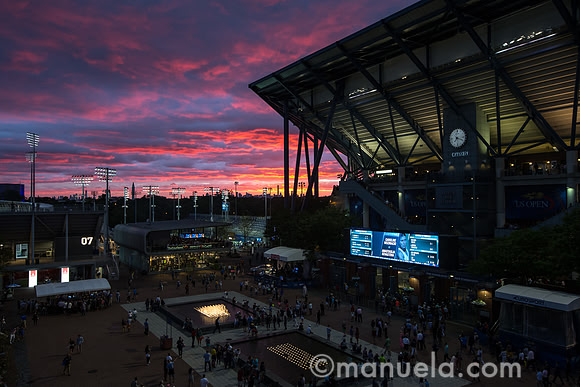 Sunset Arthur Ashe Stadium