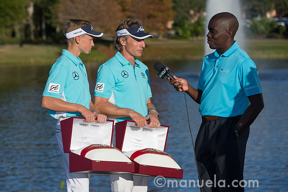 Bernhard and Jason Langer with trophy